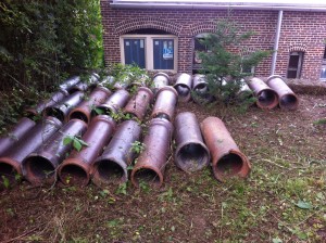 This reminds me, what are we going to do with these old clay drain pipes? They are so pretty!!!