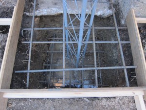 This is the hole, with rebar. And the tower. What a hole!