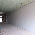 Drywall with no scaffolding.